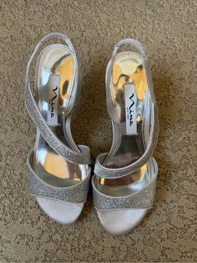 Nina Silver Glitter Slingback Sandals